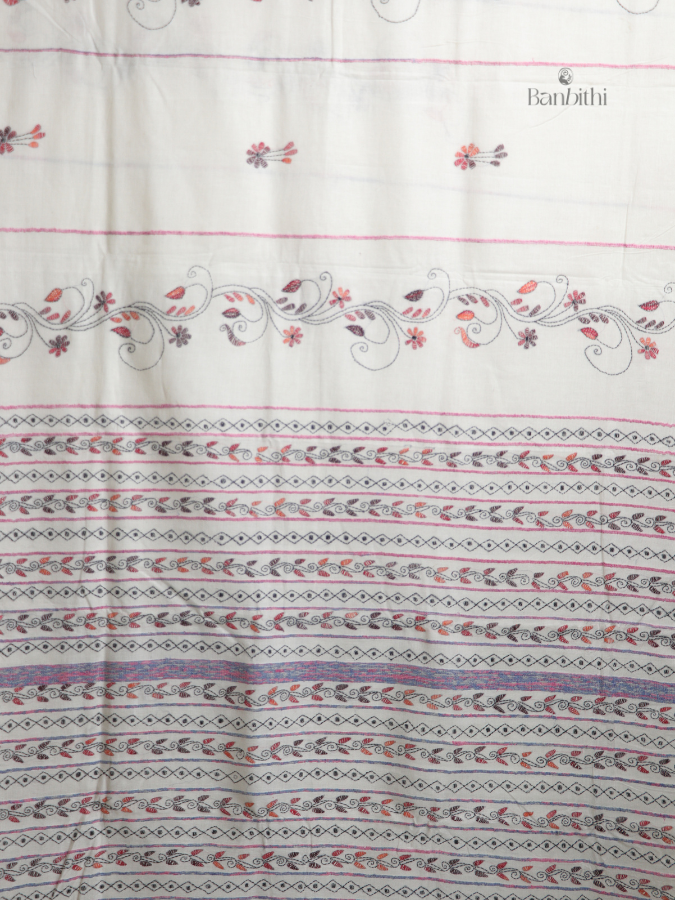 Ivory Tradition Kantha Saree