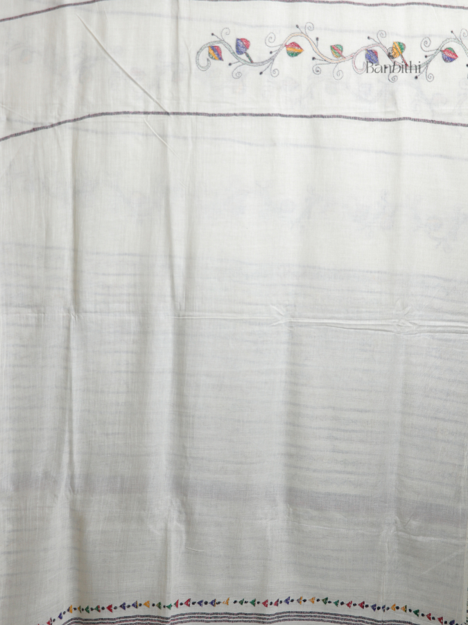 Ivory Classic Kantha Saree