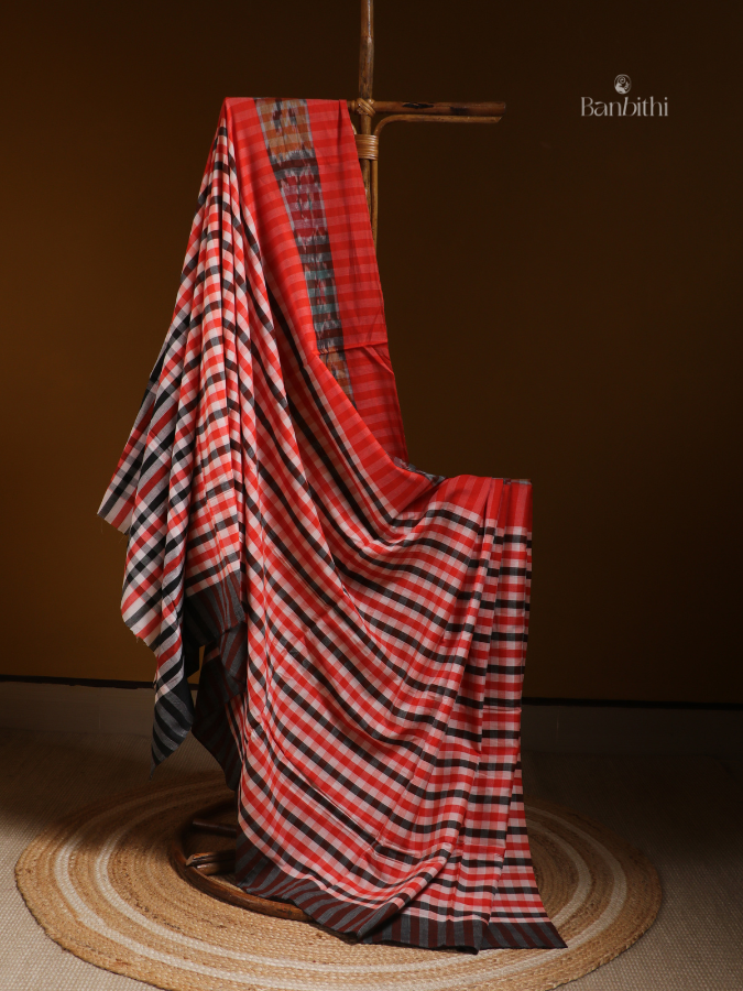 Sunset Glow Dhaniakhali Cotton Saree