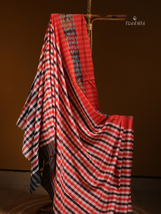 Sunset Glow Dhaniakhali Cotton Saree