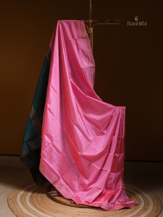 Bishnupur Silk Saree – Soft Pink Grace