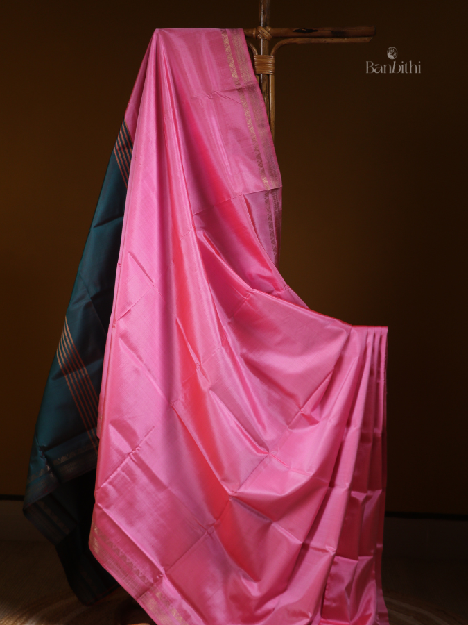 Bishnupur Silk Saree – Soft Pink Grace