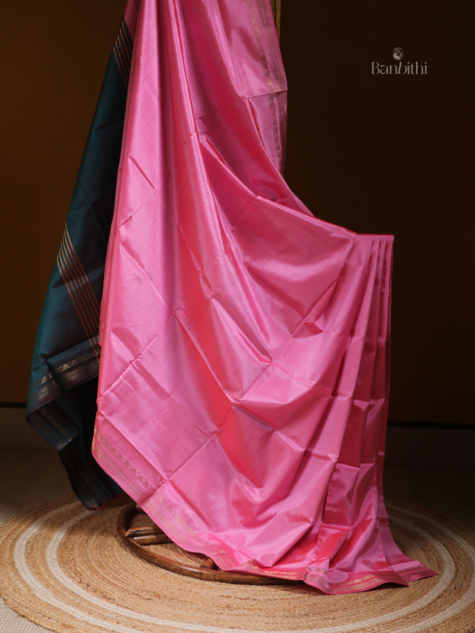 Bishnupur Silk Saree – Soft Pink Grace