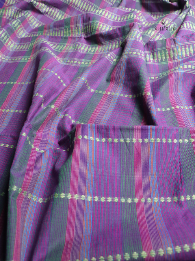 Begumpuri Pure Cotton Handwoven Saree – Purple