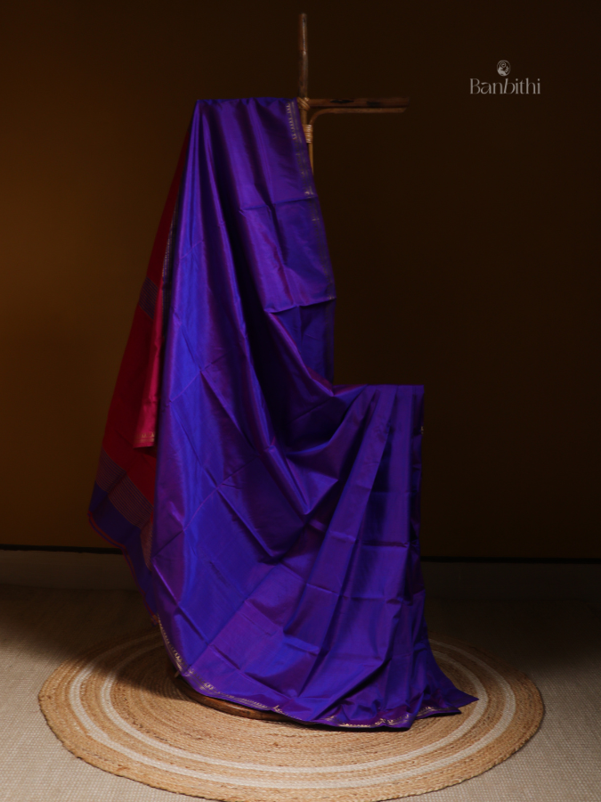 Bishnupur Silk Saree – Royal Purple Elegance
