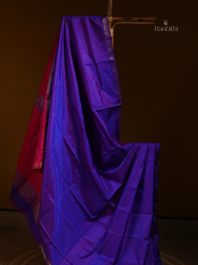 Bishnupur Silk Saree – Royal Purple Elegance