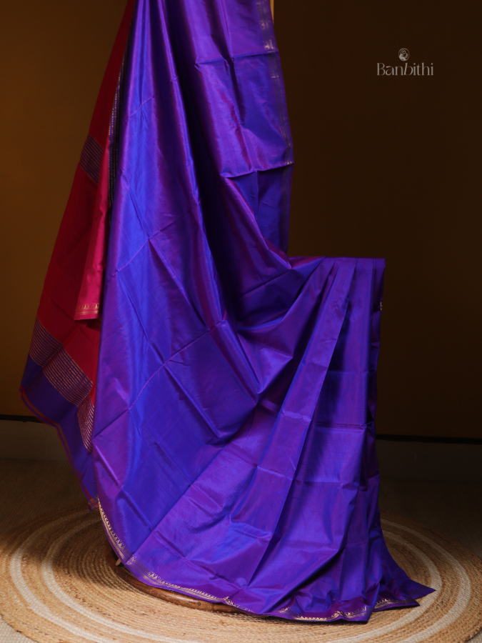 Bishnupur Silk Saree – Royal Purple Elegance