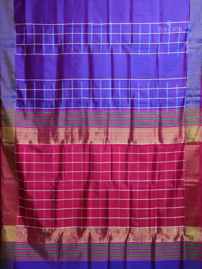 Bishnupur Silk Saree – Purple & Red Regal Blend