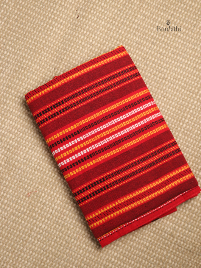 Begumpuri Pure Cotton Handwoven Saree – Red