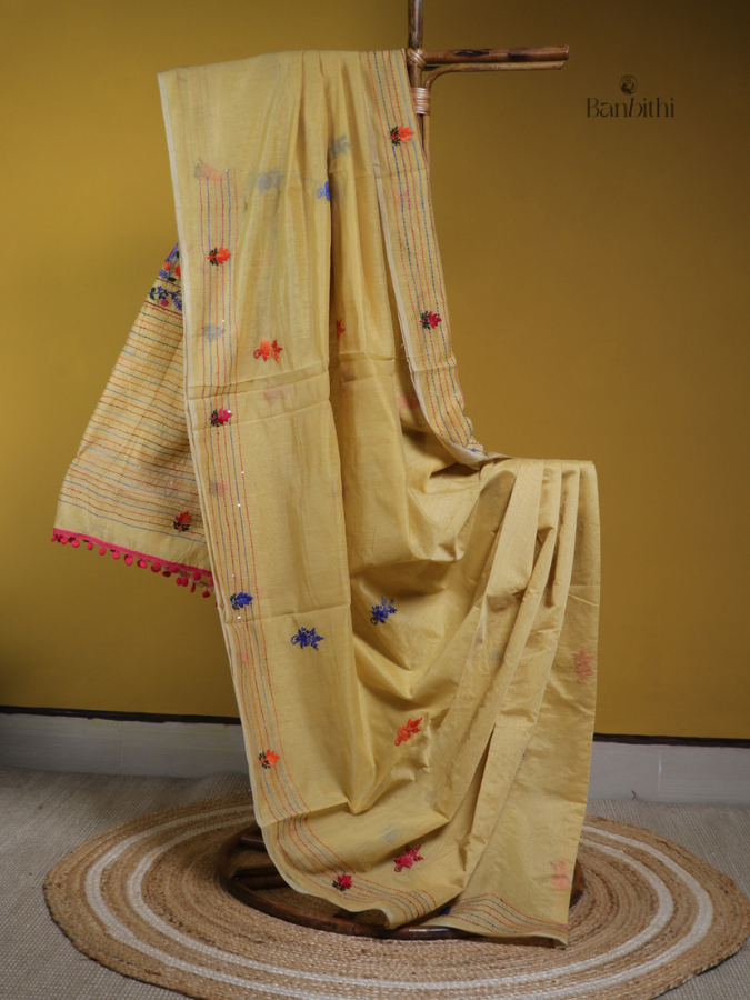 Sunlit Yellow Artisan Chanderi Saree