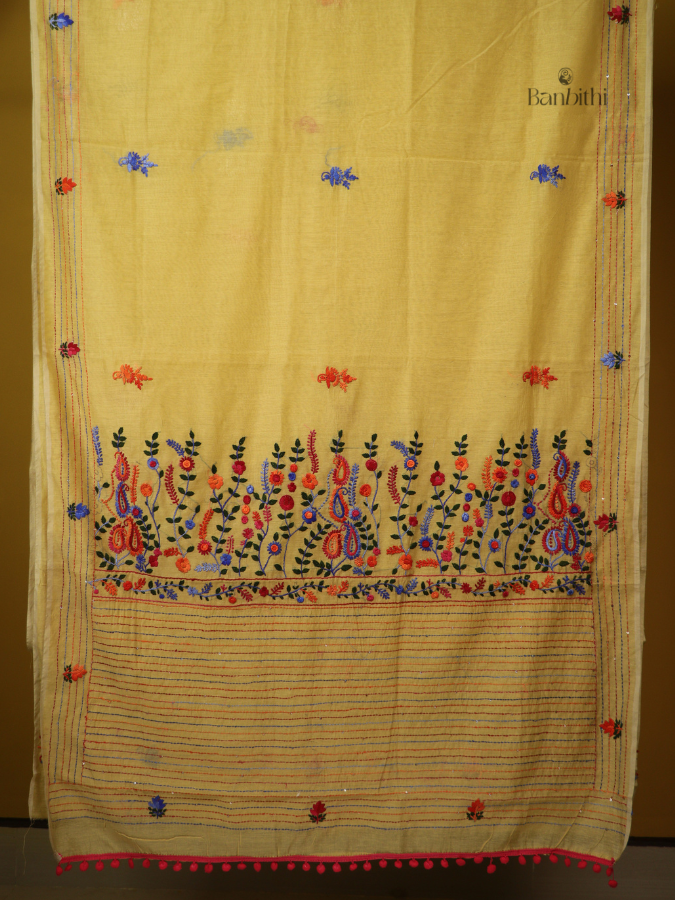 Sunlit Yellow Artisan Chanderi Saree