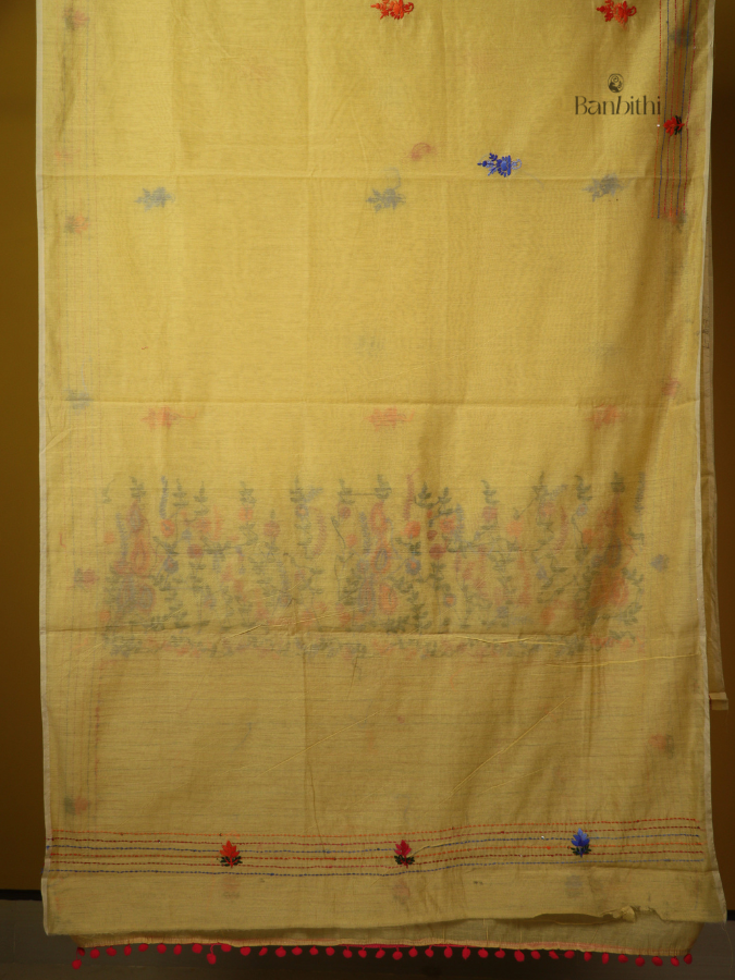 Sunlit Yellow Artisan Chanderi Saree