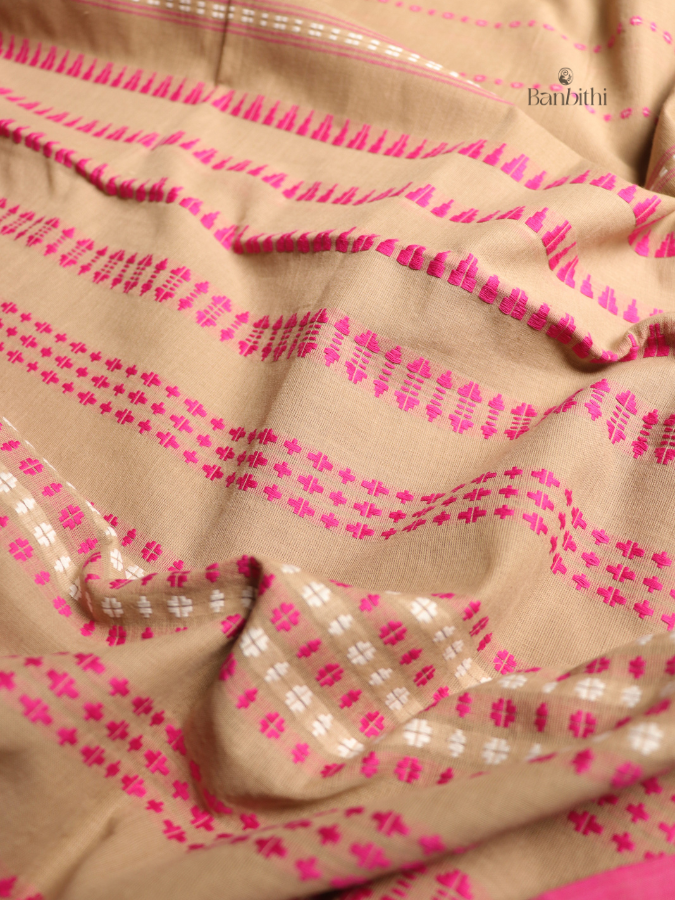 Begumpuri Pure Cotton Handwoven Saree – Coffee Brown