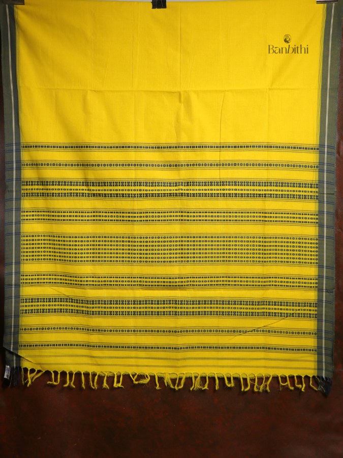 Begumpuri Pure Cotton Handwoven Saree – Yellow