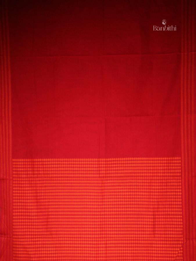 Begumpuri Pure Cotton Handwoven Saree – Red 1
